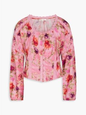 LoveShackFancy Nayeem floral-print cotton jacquard top